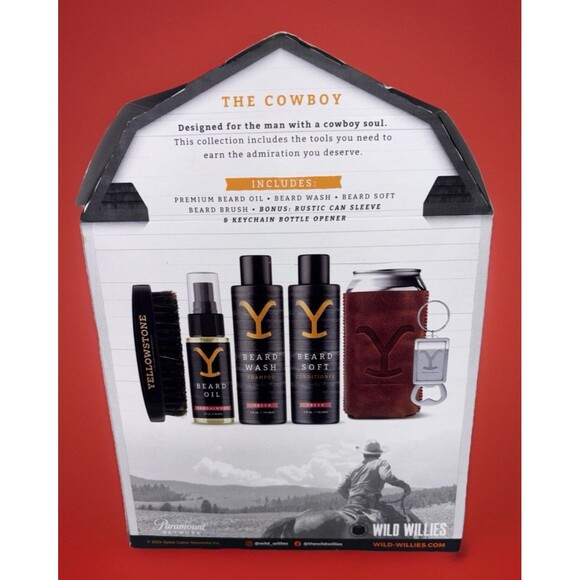 Wild Willies Yellowstone Collection "The Cowboy" Premium Beard Gift Set New - Picture 2 of 5